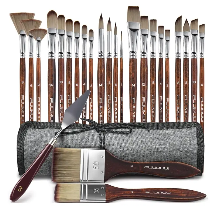 Acrylic paint brushes